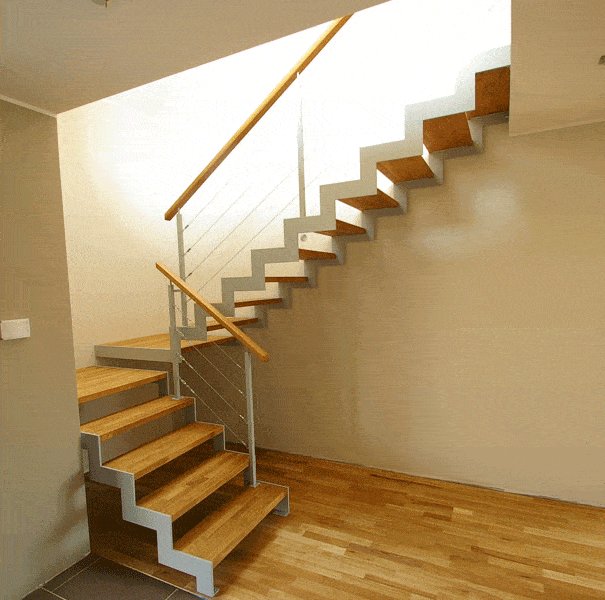Открытая лестница из листовой стили